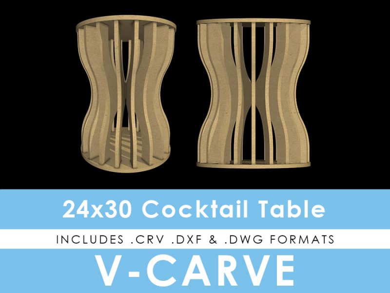 Curved Cocktail Table - 30" Height